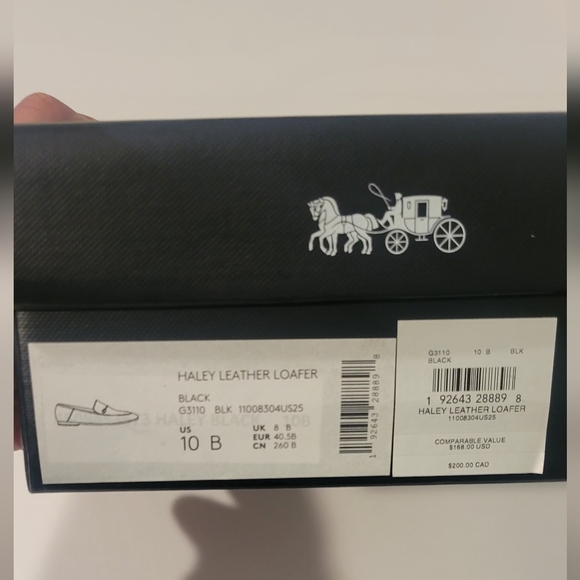 Coach black haley leather loafer size 10 - Picture 2 of 5